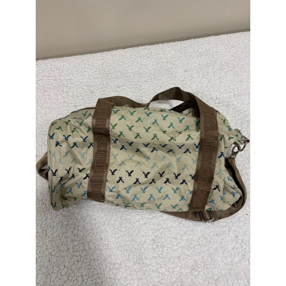 American Eagle Outfitters OS Tan Duffel Bag Eagle Print Ripstop Casual Travel
